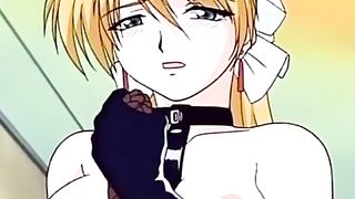 Strap on lesbian fuck in hentai film