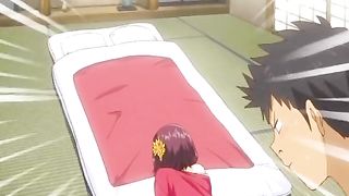 Japanese hentai girl sucks and rides hard cock