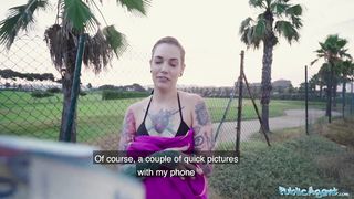 Public Agent Spanish babe Siliva Ruby Gets Her Tattooed Hot Body with shaven pussy fucked