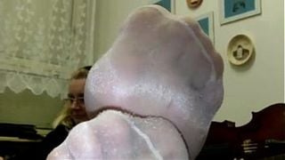 mrs teacher and her nylonfeet