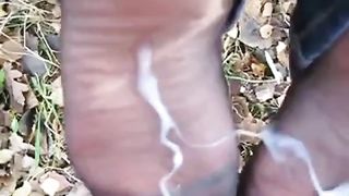 Sperma auf Deutsch Nylon Sohlen MILF