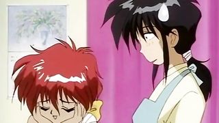 Dude is sex served by two lovely anime girls