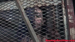 BDSM redhead sub nipple clamped and toyed