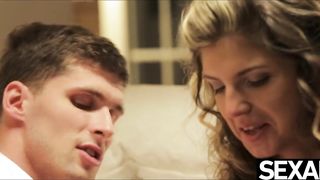 Two sexy girls sharing a big cock for a blowjob he won't forget