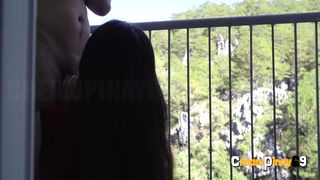 Pinay Wild Amateur Sex on Hotel Room Balcony
