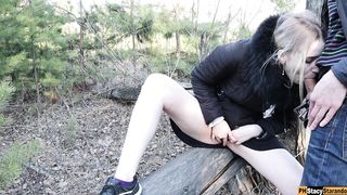 A Man Noticed How I Masturbated In The Forest And Fucked Me!