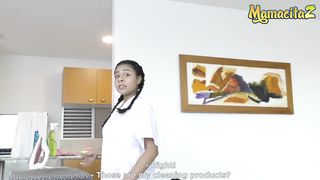 MamacitaZ - Petite Colombian Maid Maria Rides Her "Patrona" At Work