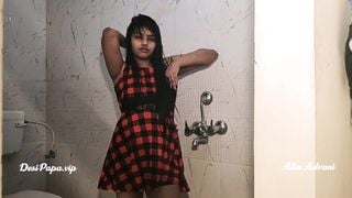 Beautiful Indian Desi Girl Alia Advani In Hot Bathroom Taking Shower