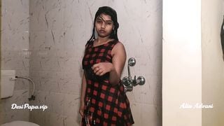 Beautiful Indian Desi Girl Alia Advani In Hot Bathroom Taking Shower