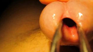 Urethral sounding and stretching with cumshot