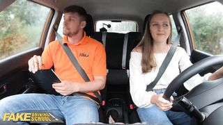 Fake Driving School Brunette with Perfect Tits Fucked During Lesson