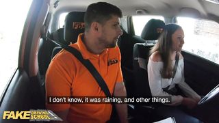 Fake Driving School Brunette with Perfect Tits Fucked During Lesson