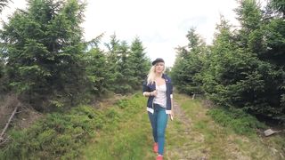 4K Public BJ and Anal Creampie in Ski Lift and lot of fuck in mountain hike