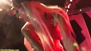 lesbian porn on public stage