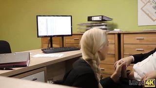 LOAN4K. Only money can make blonde give her slits to a stranger