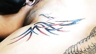 Funny Pussy Tattoo made her Orgasm