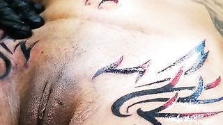 Funny Pussy Tattoo made her Orgasm