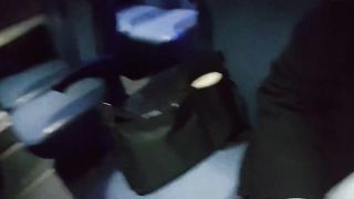 Jerking off on the bus. Big cum shot. Suit