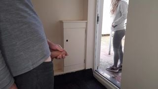 Public Wank Flash. Flashing Cock to a Neighbor who Recorded me first but then Jerk me off and Suck.