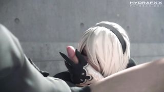 Perfect Ass 2B (nier), Anal, Deepthroat, Creampie, Cowgirl, White Hair (recut Extended Version)