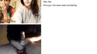 omegle girls big cock reaction, flash tits