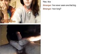 omegle girls big cock reaction, flash tits