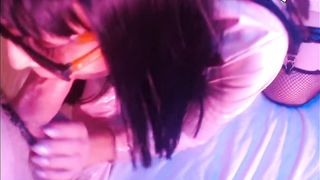 Eva Latex Suck Big Dick POV and Fuck her Wet Pussy Hard Fetish Brunette Pink Vinyl Hot Mature Gonzo