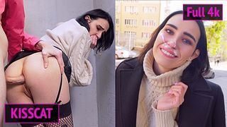 Risky Anal Sex with Facial Cum Walk - Public Agent Pickup Russian Student to Street Fuck / Kiss Cat