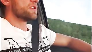 Hitchhiker gives footjob,BJ than get Fucked Hard