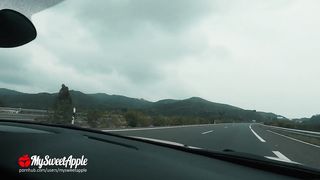 Car Sex and Masturbating while I Drive Pantyless - Risky Public Video