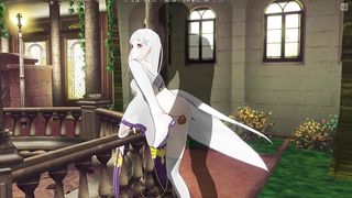 3D HENTAI Emiria Re:Zero Threw her Leg and Fucked