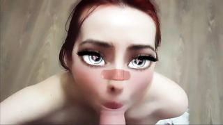 Anime Babe Sucks a Real Dick !!!