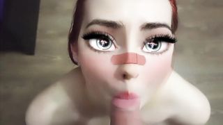 Anime Babe Sucks a Real Dick !!!