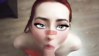 Anime Babe Sucks a Real Dick !!!