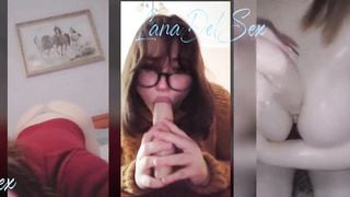 Snapchat TikTok Cosplay Compilation Velma Fucks herself and Sucks a Big Dildo