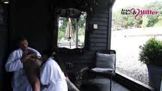 British Babe Sucks her Mans Cock in Secret Outdoor Morning Blowjob!