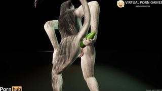 Furry Girl Cucumber Masturbation Animation 60FPS 4K