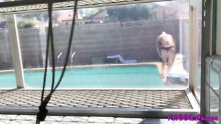 Peeping Tom Catches Babe Tanning Naked - Foxxxlife - Amateur Couple,pov
