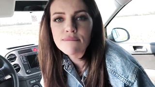 Her first Blowjob in the Car