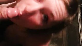 Blonde Big Tit MILF Sucks Employees Cock at Work and Swallows