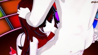 Girlfriend Deep Throating Cock and Swallowing Cum on Stage - Friday Night Funkin Hentai