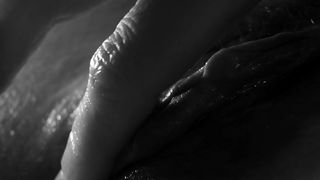 Close-up of the Vagina and Labia of an Adult Woman Jerking off with her Hands and a Large Dildo