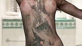 OILY SLUT. FISHNET. SLUTTY HIGH HELLS.