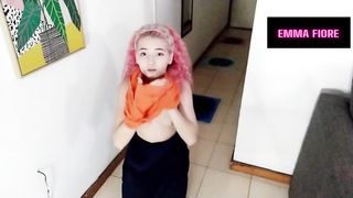 The babysitter sucks my cock and i cum in her mouth POV