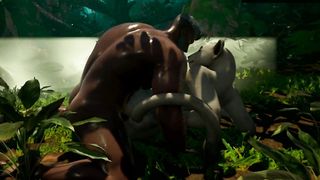 Furry Girl x Stranger Human 3D