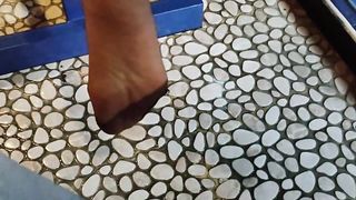 Modeling her Nude Pantyhose