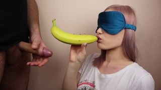 Petite Step Sister got Blindfolded in Fruits Game
