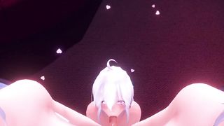 POV - two Girls Eat your Ears while getting Blown - MMD (Ear Eating/lick ASMR)