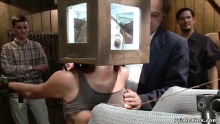 Two sluts anal bdsm banged in public