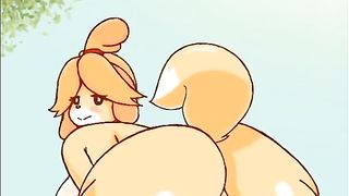 Isabelle from Animal Crossing Rides a Huge Cock